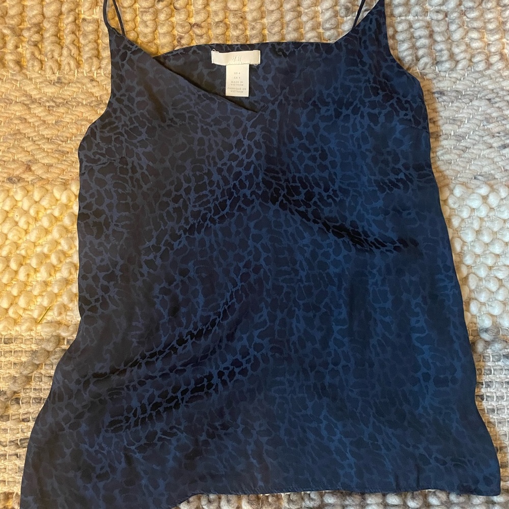Leopard Print Blue Camisole Top